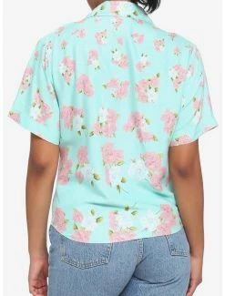 Outlet 😉 Mint Rose 👧 Girls Tie-Front Woven Button-Up ⭐ -HT Style Outlet Store 17286071 av2