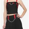 Discount ⭐ Royal Bones By Tripp Black & Red Chain 👧 Girls Crop Cami 🎉 -HT Style Outlet Store 17375566 hi