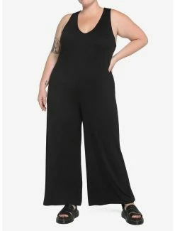Flash Sale 🛒 Black V-Neck Jumpsuit Plus Size 🔔 -HT Style Outlet Store 17409213 av1