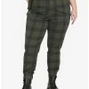 Promo 👍 Green Plaid Cargo Jogger Pants With Buckle Belt Plus Size 😍 -HT Style Outlet Store 17409853 hi