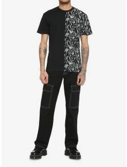 Promo 🎉 Black & White Mushroom Split T-Shirt ❤️ -HT Style Outlet Store 17413067 av1