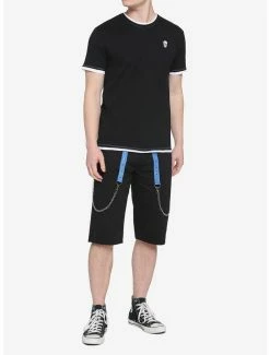 Discount ✨ Black & White Contrast Stitch T-Shirt ❤️ -HT Style Outlet Store 17414608 av1