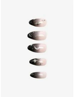 Best Pirce 🤩 Blackheart Ombre Celestial Faux Nail Set 😉