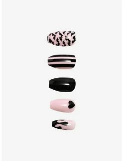 Buy ✨ Blackheart Pastel Goth Faux Nail Set 🌟