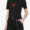 Promo 😀 Spider Lily Embroidered Boxy 👧 Girls Crop T-Shirt 💯 -HT Style Outlet Store 17441418 hi