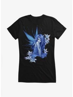 Budget ✔️ Fairies By Trick Blue Wing 👧 Girls T-Shirt 🧨