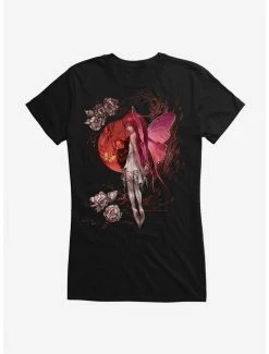 Best Pirce 😀 Fairies By Trick Red Moon Fairy 👧 Girls T-Shirt 🧨