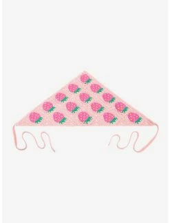 Best Sale ❤️ Pink Strawberry Crochet Hair Scarf 🎁 -HT Style Outlet Store 17460026 av1