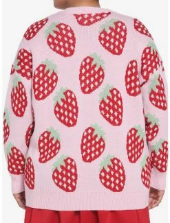 Hot Sale 🤩 Pink Strawberry Button-Front 👧 Girls Cardigan Plus Size 🎉 -HT Style Outlet Store 17483725 av2