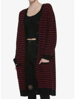 Outlet 😍 Black & Red Stripe 👧 Girls Cardigan ✨