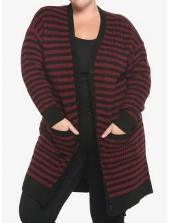 Best Sale 💯 Black & Red Stripe 👧 Girls Cardigan Plus Size 🥰