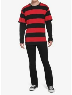 Best deal ๐ Black & Red Stripe Twofer Long-Sleeve T-Shirt ๐ฅฐ 6 Best deal ๐ Black & Red Stripe Twofer Long-Sleeve T-Shirt ๐ฅฐ -HT Style Outlet Store 17494111 av1