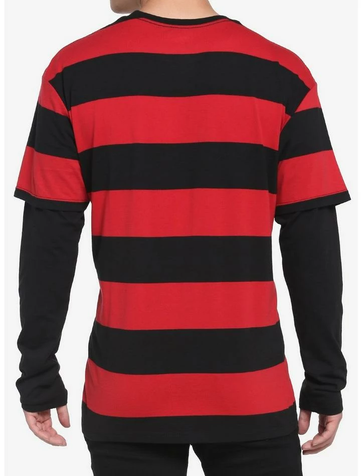 Best deal ๐ Black & Red Stripe Twofer Long-Sleeve T-Shirt ๐ฅฐ 5 Best deal ๐ Black & Red Stripe Twofer Long-Sleeve T-Shirt ๐ฅฐ - Image 3