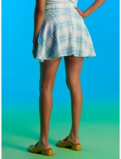 Buy 👏 Blue & White Plaid Double Lace-Up 👗 Skirt 💯 -HT Style Outlet Store 17495863 av2