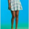 Buy 👏 Blue & White Plaid Double Lace-Up 👗 Skirt 💯 -HT Style Outlet Store 17495863 hi