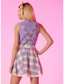 Top 10 ❤️ Pink & Purple Plaid Lace Suspender 👗 Skirt 😉 -HT Style Outlet Store 17495878 av2