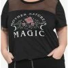 Cheapest 🔔 Mother Nature's Magic Mushroom Boxy 👧 Girls Crop T-Shirt Plus Size 🌟 -HT Style Outlet Store 17497249 hi