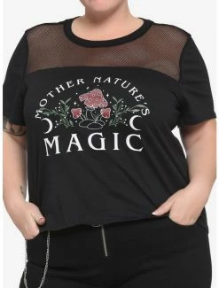 Cheapest 🔔 Mother Nature's Magic Mushroom Boxy 👧 Girls Crop T-Shirt Plus Size 🌟