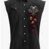 Best reviews of 😍 Death Tarot Sleeveless Woven Button-Up 💯 -HT Style Outlet Store 17497836 hi