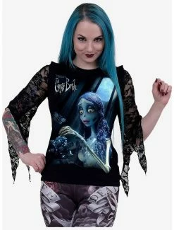 Discount 🥰 Corpse Bride Glow In The Dark Lace Sleeve Top ⌛ 5 Discount 🥰 Corpse Bride Glow In The Dark Lace Sleeve Top ⌛ -HT Style Outlet Store 17504058 av1