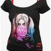 Wholesale ❤️ DC Comics Harley Quinn Mad Love 2 In 1 Distressed Top 😍 -HT Style Outlet Store 17504093 hi