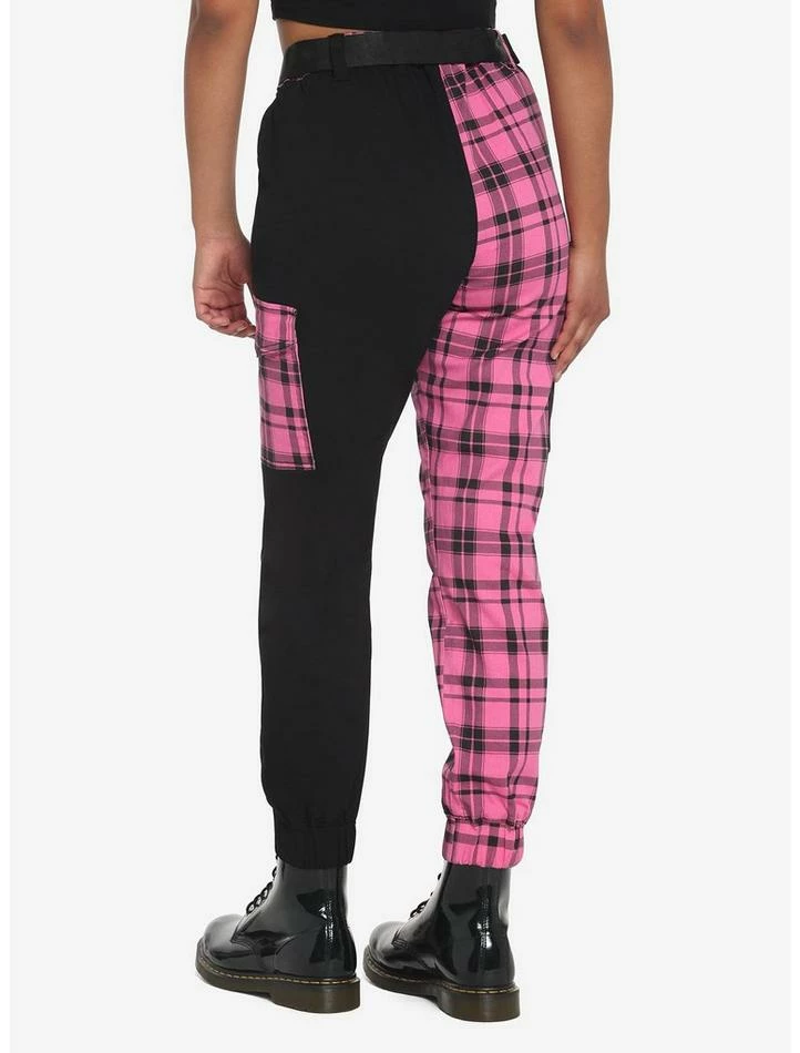 Flash Sale ✨ Pink Plaid Split Jogger Pants ✨ 4 Flash Sale ✨ Pink Plaid Split Jogger Pants ✨ - Image 2