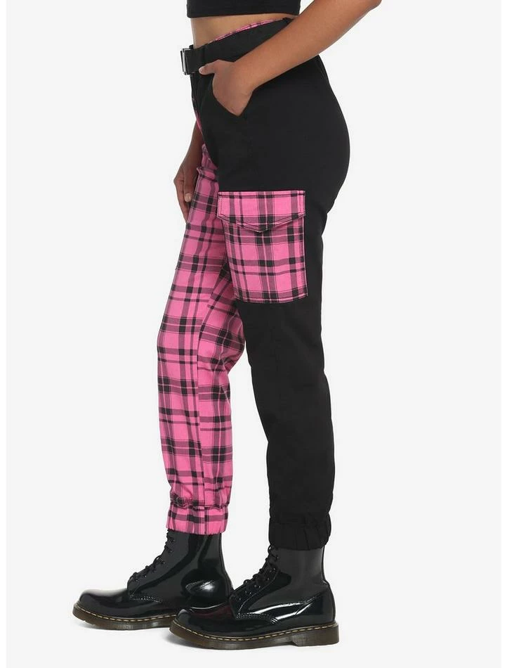 Flash Sale ✨ Pink Plaid Split Jogger Pants ✨ 6 Flash Sale ✨ Pink Plaid Split Jogger Pants ✨ - Image 4
