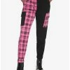 Flash Sale ✨ Pink Plaid Split Jogger Pants ✨ -HT Style Outlet Store 17545179 hi