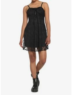 Budget 🎁 Black Lace-Up 👗 Dress 🔥 -HT Style Outlet Store 17550495 av1