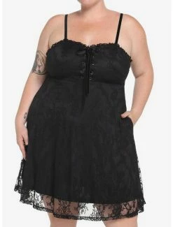 New ๐ Black Lace-Up ๐ Dress Plus Size โ