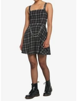 New 🧨 Black & White Plaid Chain 👗 Dress 😀 -HT Style Outlet Store 17550764 av1
