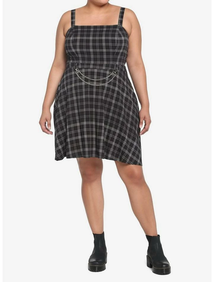 Brand new 🛒 Black & White Plaid Chain Skater 👗 Dress Plus Size 💯 4 Brand new 🛒 Black & White Plaid Chain Skater 👗 Dress Plus Size 💯 - Image 2