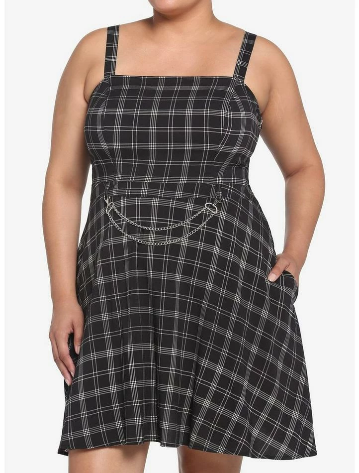 Brand new 🛒 Black & White Plaid Chain Skater 👗 Dress Plus Size 💯 3 Brand new 🛒 Black & White Plaid Chain Skater 👗 Dress Plus Size 💯