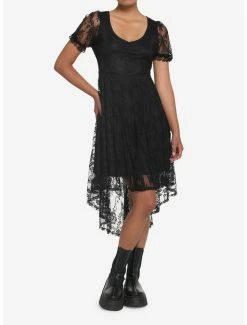 Hot Sale 😀 Black Lace Hi-Low 👗 Dress ⭐ -HT Style Outlet Store 17550810 av1