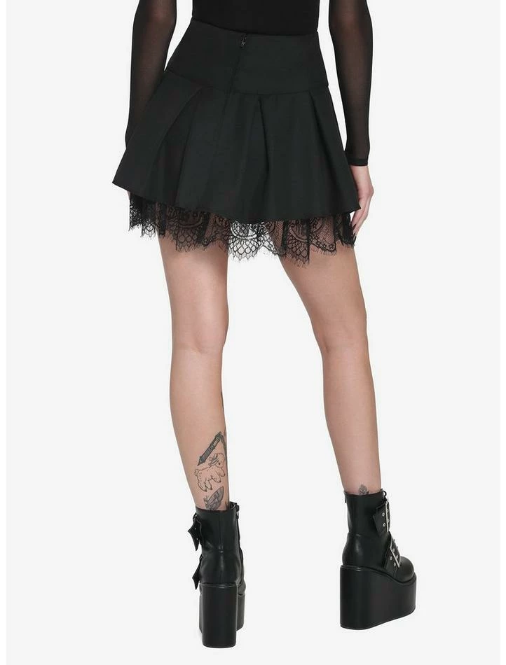 Best Sale 🔥 Black & Purple Lace-Up Pleated 👗 Skirt ✔️ 4 Best Sale 🔥 Black & Purple Lace-Up Pleated 👗 Skirt ✔️ - Image 2