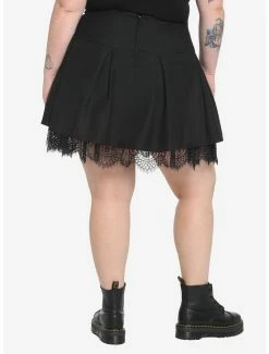 Best deal 😉 Black & Purple Lace-Up Pleated 👗 Skirt Plus Size 🔔 -HT Style Outlet Store 17553393 av1