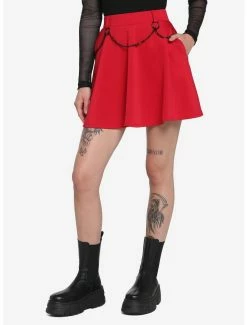 Cheap 👏 Red Black Chain Skater 👗 Skirt 😀