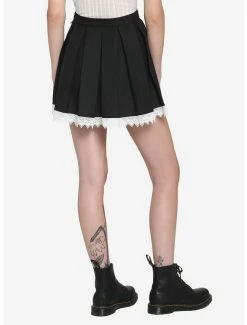 Deals 🧨 Black & White Lace Pleated 👗 Skirt 😉 -HT Style Outlet Store 17553999 av1