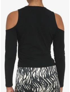 New ⌛ Black Cutout Cold Shoulder 👧 Girls Long-Sleeve Top 🌟 -HT Style Outlet Store 17557895 av2