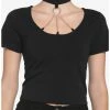 Cheap 👍 Black O-Ring Choker Crop 👧 Girls T-Shirt 🎁 -HT Style Outlet Store 17558257 hi