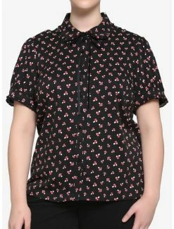 Best reviews of โ๏ธ Red Mushroom Puff Sleeve ๐ง Girls Woven Button-Up Plus Size โ๏ธ