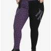 Best deal ⌛ Black & Purple Plaid Split Super Skinny 👖 Jeans Plus Size 🎁 -HT Style Outlet Store 17566238 hi