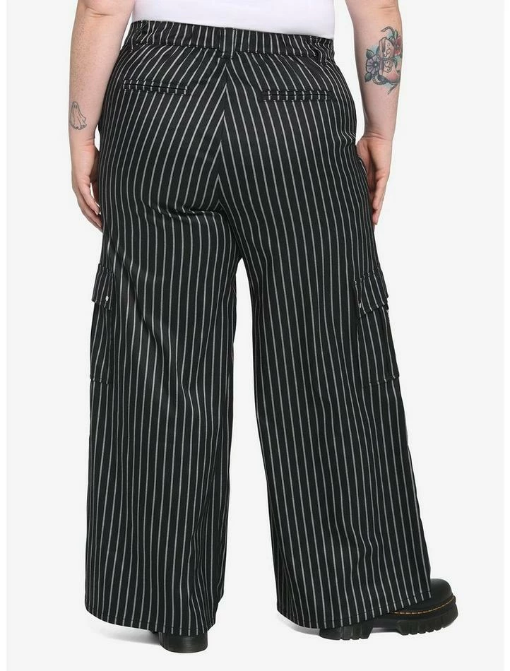 Best deal ❤️ Black Pinstripe Wide Leg Pants Plus Size ⌛ 4 Best deal ❤️ Black Pinstripe Wide Leg Pants Plus Size ⌛ - Image 2