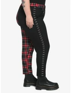 Cheap 🌟 Black & Red Plaid Split Pants Plus Size 😍 -HT Style Outlet Store 17589804 av2