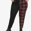 Cheap 🌟 Black & Red Plaid Split Pants Plus Size 😍 -HT Style Outlet Store 17589804 hi