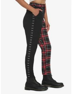 Hot Sale 🛒 Black & Red Plaid Split Pants 🤩 -HT Style Outlet Store 17591080 av2
