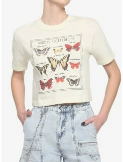 Outlet 😍 Butterfly Reel Boxy 👧 Girls Crop T-Shirt ❤️