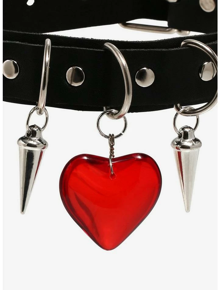 Cheapest ๐ Red Heart D-Ring Spike Choker โจ 4 Cheapest ๐ Red Heart D-Ring Spike Choker โจ - Image 2