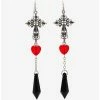 Cheapest 🥰 Cross Heart Crystal Drop Earrings 🛒 -HT Style Outlet Store 17621969 hi