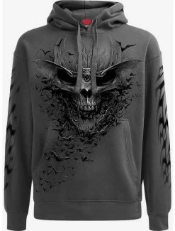 Discount 🛒 Bat Skull Hoodie Charcoal ✔️